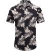imageCOOFANDY Mens Hawaiian Shirt Short Sleeve Button Down Shirts Tropical Floral Summer Beach ShirtsBlack  Palm Leaf