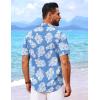 imageCOOFANDY Mens Hawaiian Shirt Short Sleeve Button Down Shirts Tropical Floral Summer Beach ShirtsLight Blue  White Floral