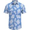 imageCOOFANDY Mens Hawaiian Shirt Short Sleeve Button Down Shirts Tropical Floral Summer Beach ShirtsLight Blue  White Floral