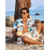 imageCOOFANDY Mens Hawaiian Shirt Short Sleeve Button Down Shirts Tropical Floral Summer Beach ShirtsWhite  Coconut Tree