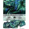 imageCOOFANDY Mens Hawaiian Shirts Short Sleeve Button Down Aloha Shirt Casual Beach ClothesBlack Blue  Green Leaf