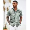 imageCOOFANDY Mens Hawaiian Shirts Short Sleeve Button Down Aloha Shirt Casual Beach ClothesCeladon Green Palm Tree