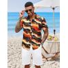imageCOOFANDY Mens Hawaiian Shirts Short Sleeve Button Down Aloha Shirt Casual Beach ClothesFlame
