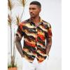 imageCOOFANDY Mens Hawaiian Shirts Short Sleeve Button Down Aloha Shirt Casual Beach ClothesFlame