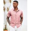 imageCOOFANDY Mens Hawaiian Shirts Short Sleeve Button Down Aloha Shirt Casual Beach ClothesPink