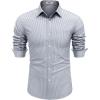 imageCOOFANDY Mens Long Sleeve Button Down Shirt Casual Untucked Shirts for Men Oxford Dress ShirtsWhitenavy Blue Stripe