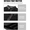 imageCOOFANDY Mens Long Sleeve Polo Shirts Casual Button Collared Shirts Raglan Golf T ShirtBlack