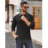 imageCOOFANDY Mens Long Sleeve Polo Shirts Casual Button Collared Shirts Raglan Golf T ShirtBlack