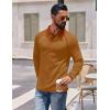 imageCOOFANDY Mens Long Sleeve Polo Shirts Casual Button Collared Shirts Raglan Golf T ShirtBrown