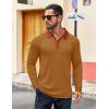 imageCOOFANDY Mens Long Sleeve Polo Shirts Casual Button Collared Shirts Raglan Golf T ShirtBrown