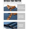 imageCOOFANDY Mens Long Sleeve Polo Shirts Casual Button Collared Shirts Raglan Golf T ShirtDenim Blue