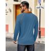 imageCOOFANDY Mens Long Sleeve Polo Shirts Casual Button Collared Shirts Raglan Golf T ShirtDenim Blue