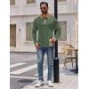 imageCOOFANDY Mens Long Sleeve Polo Shirts Casual Button Collared Shirts Raglan Golf T ShirtGreen