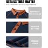 imageCOOFANDY Mens Long Sleeve Polo Shirts Casual Button Collared Shirts Raglan Golf T ShirtNavy Blue
