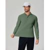 imageCOOFANDY Mens Long Sleeve Polo Shirts Moisture Wicking Golf Shirts Lightweight Athletic Collared ShirtArmy Green