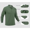 imageCOOFANDY Mens Long Sleeve Polo Shirts Moisture Wicking Golf Shirts Lightweight Athletic Collared ShirtArmy Green