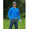 imageCOOFANDY Mens Long Sleeve Polo Shirts Moisture Wicking Golf Shirts Lightweight Athletic Collared ShirtBlue