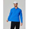 imageCOOFANDY Mens Long Sleeve Polo Shirts Moisture Wicking Golf Shirts Lightweight Athletic Collared ShirtBlue