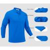 imageCOOFANDY Mens Long Sleeve Polo Shirts Moisture Wicking Golf Shirts Lightweight Athletic Collared ShirtBlue