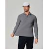 imageCOOFANDY Mens Long Sleeve Polo Shirts Moisture Wicking Golf Shirts Lightweight Athletic Collared ShirtDark Grey