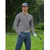 imageCOOFANDY Mens Long Sleeve Polo Shirts Moisture Wicking Golf Shirts Lightweight Athletic Collared ShirtDark Grey
