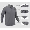 imageCOOFANDY Mens Long Sleeve Polo Shirts Moisture Wicking Golf Shirts Lightweight Athletic Collared ShirtDark Grey