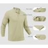 imageCOOFANDY Mens Long Sleeve Polo Shirts Moisture Wicking Golf Shirts Lightweight Athletic Collared ShirtKhaki