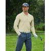 imageCOOFANDY Mens Long Sleeve Polo Shirts Moisture Wicking Golf Shirts Lightweight Athletic Collared ShirtKhaki