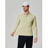 imageCOOFANDY Mens Long Sleeve Polo Shirts Moisture Wicking Golf Shirts Lightweight Athletic Collared ShirtKhaki