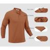 imageCOOFANDY Mens Long Sleeve Polo Shirts Moisture Wicking Golf Shirts Lightweight Athletic Collared ShirtLight Brown