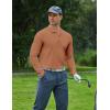 imageCOOFANDY Mens Long Sleeve Polo Shirts Moisture Wicking Golf Shirts Lightweight Athletic Collared ShirtLight Brown