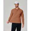 imageCOOFANDY Mens Long Sleeve Polo Shirts Moisture Wicking Golf Shirts Lightweight Athletic Collared ShirtLight Brown