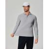imageCOOFANDY Mens Long Sleeve Polo Shirts Moisture Wicking Golf Shirts Lightweight Athletic Collared ShirtLight Grey