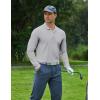 imageCOOFANDY Mens Long Sleeve Polo Shirts Moisture Wicking Golf Shirts Lightweight Athletic Collared ShirtLight Grey