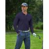 imageCOOFANDY Mens Long Sleeve Polo Shirts Moisture Wicking Golf Shirts Lightweight Athletic Collared ShirtNavy