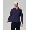 imageCOOFANDY Mens Long Sleeve Polo Shirts Moisture Wicking Golf Shirts Lightweight Athletic Collared ShirtNavy