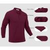 imageCOOFANDY Mens Long Sleeve Polo Shirts Moisture Wicking Golf Shirts Lightweight Athletic Collared ShirtWine Red