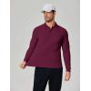 imageCOOFANDY Mens Long Sleeve Polo Shirts Moisture Wicking Golf Shirts Lightweight Athletic Collared ShirtWine Red