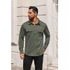 imageCOOFANDY Mens Long Sleeve Shirts Casual Button Down Shirt Wrinkle Free Dress Shirt with PocketArmy Green