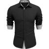imageCOOFANDY Mens Long Sleeve Wrinkle Free Dress Shirts 2024 Inner Contrast Business Casual Button Down ShirtBlackGold