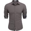 imageCOOFANDY Mens Long Sleeve Wrinkle Free Dress Shirts 2024 Inner Contrast Business Casual Button Down ShirtDark Grey