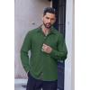 imageCOOFANDY Mens Long Sleeve Wrinkle Free Dress Shirts 2024 Inner Contrast Business Casual Button Down ShirtGreen