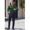 imageCOOFANDY Mens Long Sleeve Wrinkle Free Dress Shirts 2024 Inner Contrast Business Casual Button Down ShirtGreen