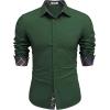 imageCOOFANDY Mens Long Sleeve Wrinkle Free Dress Shirts 2024 Inner Contrast Business Casual Button Down ShirtGreen