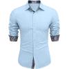 imageCOOFANDY Mens Long Sleeve Wrinkle Free Dress Shirts 2024 Inner Contrast Business Casual Button Down ShirtLight Blue