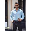 imageCOOFANDY Mens Long Sleeve Wrinkle Free Dress Shirts 2024 Inner Contrast Business Casual Button Down ShirtLight Blue