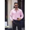 imageCOOFANDY Mens Long Sleeve Wrinkle Free Dress Shirts 2024 Inner Contrast Business Casual Button Down ShirtPink