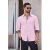 imageCOOFANDY Mens Long Sleeve Wrinkle Free Dress Shirts 2024 Inner Contrast Business Casual Button Down ShirtPink