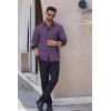 imageCOOFANDY Mens Long Sleeve Wrinkle Free Dress Shirts 2024 Inner Contrast Business Casual Button Down ShirtPurple
