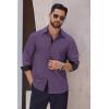 imageCOOFANDY Mens Long Sleeve Wrinkle Free Dress Shirts 2024 Inner Contrast Business Casual Button Down ShirtPurple